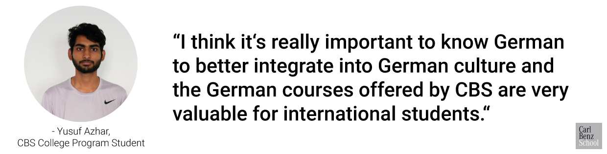 Testimonial about the German Courses at the Carl Benz School of Engineering