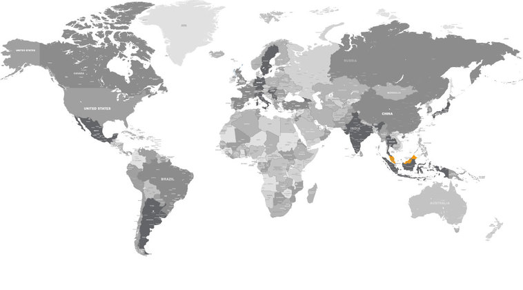 Malaysia Weltkarte : Landkarte Malaysia Ubersichtskarte Von Landerkarte